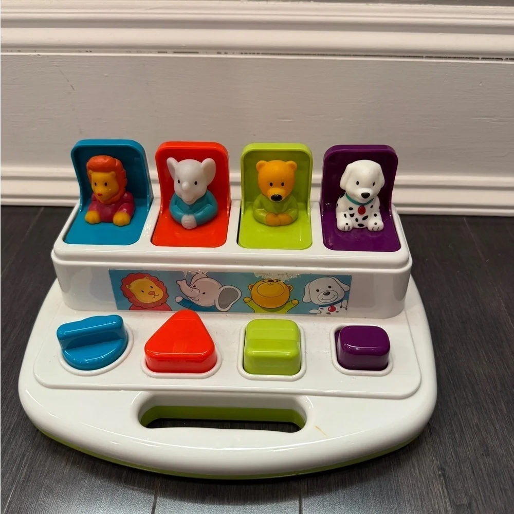 Battat Interactive Animal Pop-Up Toy with Colorful Buttons Infant Baby Toddler